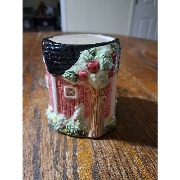 Wangs Adorable Barn Farmhouse Coffee Cup Mug Sunflower Handle Country - Picture 2 of 6